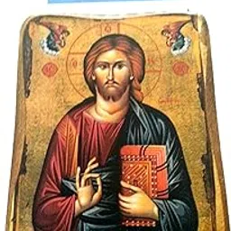 Wooden Greek Christian Orthodox Wood Icon of Jesus Christ / A0-picture-15