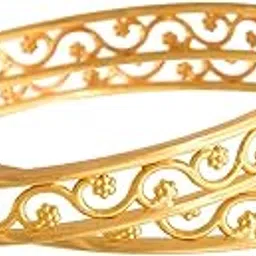 Jewellery for Less Gold-plated Copper and Diamond Bangle Set for Women-image-2