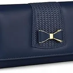 alsu Women’s Vegan Leather Wallet | Premium Clutch Purse with 6 Card Slots, 3 Compartments & 2 Zipper Pockets | Magnetic Closure, Stylish Design | Elegant Ladies Purse for Daily Use (Blue)-picture-21