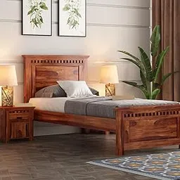 CRAFT D ARTS Solid Sheesham Wood Single Size Bed | (Single Size Bed Without Storage (Adolph,Honey Finish))-picture-11