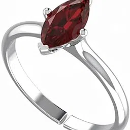 diamtrendz Rhodium Plated BIS Hallmarked Pure 925 Sterling Silver Adjustable Solitaire Ring | 10mmX5mm Marquise Shaped Gemstone Studded Diamond Like Shine | Dailywear Lightweight Birthstone Rings | Model RSW09008-picture-11