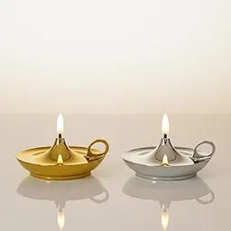 SHEux 1 Golden 1 Silver Diya LED Tea Light Candles | Flameless, Smokeless Diyas | Decorative Acrylic Candles for Navratri Decoration Setup for Home, Home Decor, Diwali, Deepawali, Festival Gifting-picture-28