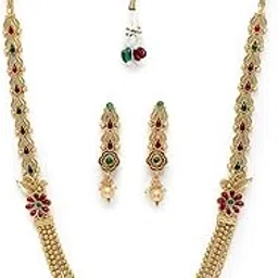 sukkhi Stylish Gold Plated Rani Haar Long Kundan Studded Multistring Necklace Set And Earring | Jewellery Set For Women (NS105733)-picture-33