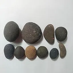 Natural River Rocks for Garden Decor, Assorted Sizes, Dark Grey and Brown, 10 Pieces-picture-26