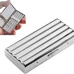 Everhype Mini Portable Metal Cigarette Case | 10 Regular Sized Cigarette Case | Zig Zag Corrugated Design-picture-44
