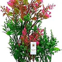 Foodie Puppies Aquarium Plastic Plants for Fish Tank Ornaments Freshwater & Saltwater Ornament Decorative Resin Base Artificial Plastic Plants (Pink Bloom Plant)-image-28
