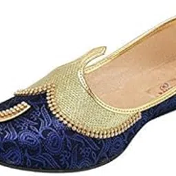 Ramraj Men's Blue Wedding, Sherwani & Party Mojaris (Jutti)-image-69