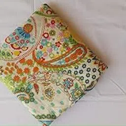 Malan Bai Printed Cotton Cloth Materiel Natural Running Yellow Jaipuri Hand Block Printed Women Dress Material Kurtis Natural 44" Inches Width 2..5 Meter-image-7