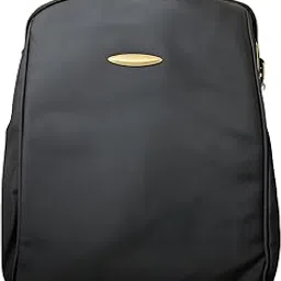 Modern Backpack with Gold Accents, Black Waterproof Material, Adjustable Shoulder Straps-picture-13