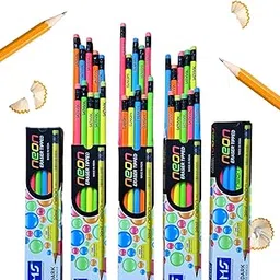 Dropin Personalised Name Pencil Set, Multicolour Round, Pack of 1, 10 Pcs Neon Pencils (Neon Pencil, 10)-picture-36