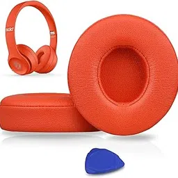 SoloWIT Earpads Cushions Replacement for Beats Solo 2 & Solo 3 Wireless On-Ear Headphones, Solo2 Solo3 Ear Pads with Soft Protein Leather, Added Thickness - Orange-picture-30