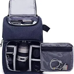 leemasing Large Camera Accessory Bag Shoulder Backpack Rucksack Outdoor Photography for Women Men Outdoor Photography Hiking Travel Camera (Blue)-picture-17