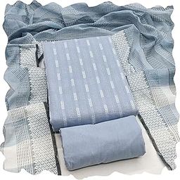 manvaa Women'S Grey Unstitched Woven Cotton Jacquard Dress Material (GNGR50111GRY)-picture-31