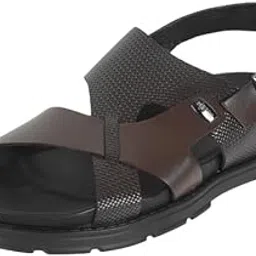 metro Men's Leather Textured Casual Sandals-picture-53