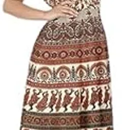Women's Designer Maxi Midi-Dress Traditional Fit and Flare Pure Cotton Kurti Long Summer Maxi Casual Wear Printed Rajasthani Jaipuri Floral-picture-33