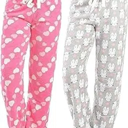 GIRLYZ ATTIRE Products Girls/Women Winter Woolen Fleece Pyjamas/Legging for Casual/Lounge wear, Assorted Prints (BabyPink and Grey)-image-79