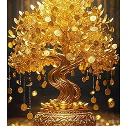 RANI PARI Vastu Money Tree Poster for Good Luck, Prosperity & Wealth | Feng Shui Wall Art for Home & Office Decor | Golden Money Tree Poster Without Frame (12x18 Inch)-picture-37
