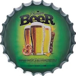 EAZYWAGON Decorative Metal Bottle Caps Wall Sign Plates - 14X14 Inches – Premium-Beer | Metal Wall Hanging Bottle Cap for Home, Farmhouse, Bar & Cafe Decoration | Vintage & Retro Look Plaques-picture-10