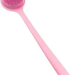 Premium Elegant Pink Silicone Back Brush Long Handle | Luxury Shower Bath Brush for Women | Spa Quality Exfoliating Body Scrubber for Smooth Radiant Skin PINK-image-35