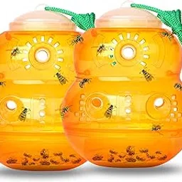 Landisun Wasps Bees Traps Outdoor Hanging Catcher Deterrent Killer Insect Catcher Non-Toxic Reusable Hornet Yellow Jacket 2 Pack-picture-34