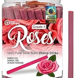 Parag Fragrances Rose Dhoop Sticks/Gulab Dhoop Batti Grade-1 Jar (Pack of 1 x 200Gm) Long Lasting Perfume for 24 Hours Home Fragrance/Meditation/Dhoop for Pooja/Free Dhoop Holder Inside-image-24