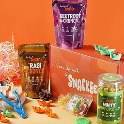 Snackee NOSTALGIA GIFT BOX | Ragi Chips, Beetroot Chips & Pudina Makhana | Roasted Snack, Puzzle Game, Gulel | Healthy Snack Gift Hamper | Premium Gift Box | Childhood Memories Hamper-image-42