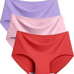 dressably Women's Multicolor Seamless Hipster Ice Silk Panty Pack of 3-picture-14