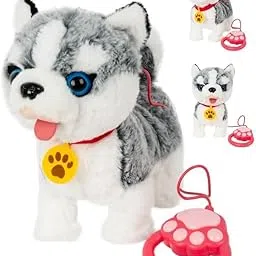 Walking Dog Puppy Electronic Interactive Dog Barking Dog Toy Puppy Toys for Kids, Walking, Barking, Tail Wagging, Realistic Pet Plush Toy(Husky)-picture-28