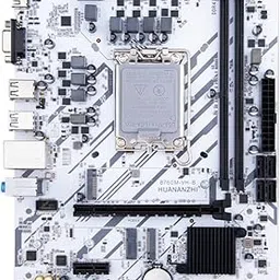 Computer Motherboard, HUANANZHI B760M-VH-B Micro-ATX Gaming PC Motherboard（DDR4 64G, SATA3.0 6Gbps, USB3.2 10Gbps, HD-MI2.0, PCIE 4.0 INT LGA 1700 Motherboard for PC Computer Desktop, White image 1