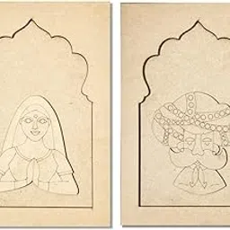 ADIKALA Jharokha With Ramramsa & Padharosa MDF Engraved Design & Square Shaped Base Cutout for DIY Craft-picture-42