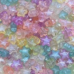 Satra Traders Assorted Glow in Dark Transparent Star Plastic Beads | Size: 11mm | Qty: 100g-picture-12