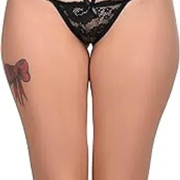 Women's Polyester Spandex Solid G Sting/Thong g stingthong Underwear for Ladies/Girls (Black 39)-image-45