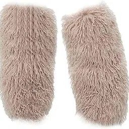 enakshi (label) Fuzzy Leg Warmers Fashionable Stylish Leg Covers for Party Costumes Holidays Khaki|Clothing Shoes & Accessories | Womens Clothing | Hosiery & Socks | Leg Warmers-picture-11