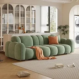 French Style Modern Simple Sofa 82.68'' Upholstered Sofa (Light Green)-picture-10