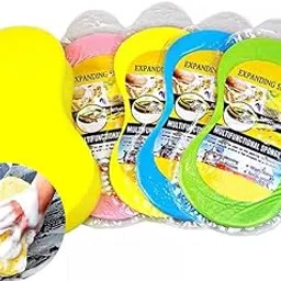 PROOFIITO Expanding Super Absorbent Cleaning Sponge, for Multipurpose Cleaning, Car, Kitchen, Windows, Floor, Desk, Large Size, Multi Colors (Pack of 3)-picture-13