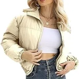sqew Women’s Stylish Nylon Puffer Crop Jacket | Lightweight Winter Wear | Full Sleeve Zip-Up Short Jacket for Casual & Travel Fashion-picture-38