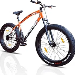 Jaguar Fat Bike 26T Single Speed Bike | Front Suspension & Dual Disc Brake | Lightweight Magnesium Wheel | Age Group: 10+ Years | (Frame: 18 Inches) (Orange)-image-29