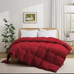 ALISHIBA CASA Soft 550 GSM Winter Blanket/Comforter Double Bed Size (90"X100") - Blanket for Winter Double Size Unique Design Comforter Heavy Winter Quilted 550 GSM Microfiber Fill - Burgundy Color-picture-26