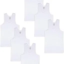 lux parker Boy's Regular Fit Plain Vest | 100% Cotton| Skin Friendly | U- Neck | Lightweight | Pack of 6-picture-34