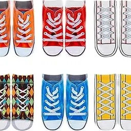 bunny bae 6 Pairs 3D Print Pattern Socks Funny Socks Flip Flops Design Socks Look Like Shoes Fun Gifts-picture-40