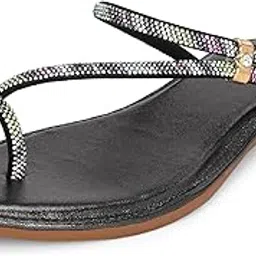 Women's Flat Sandal | Ladies Toe Ring Thong Sandals with Metallic Cord Strap | Party Sandals for Ladies | College, Office, Shopping, Outdoor & Women's Fashion Sandals-image-10
