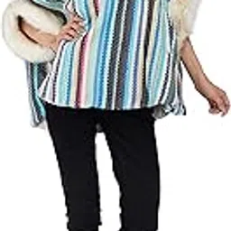 Women's Ice Cold Chic Faux Fur Multicolor Batwing Sleeves Cape-image-68