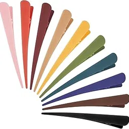 12 Pieces Duckbill Clips, Hair Clips for Styling, Alligator Hair Clips, Colorful Plastic Duckbill Alligator Hair Barrettes Pins for Women and Girls image 1