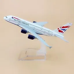 Wellingston British Airways A320 Aircraft Model with Display Stand | Realistic Airplane Model Collectible Die Cast Plane for Table Office Home Decoration Showpiece-picture-21