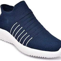 Breathable Knitted Men Socks/Slip-on Sports Shoes for Jogging, Eva Socks Knitted Running Shoes Sock_08_Navy-picture-19