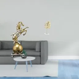 MERISHOPP Modern Resin Horse Leaf Art Sculpture Collectible Figurine Abstract Ornament for Living Room Office Shelf Home Bookshelf Bar Centerpiece Decoration-picture-24