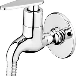 New Ware Washing Machine Tap, Short Body Brass Bib Cock for Bathroom and Kitchen Brass Washing Machine Bib Cock Chrome Finish (Cold only)-image-4