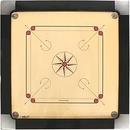 SBJT Superior Matte Finish Practice Carrom Board for Serious Professional Practice with Coins Striker and Powder Beige (35 Inch R-1)-picture-55
