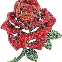 youbella Jewellery for Women Stylish Celebrity Inspired Love Rose Shaped Brooch for Women/Men/Girls/Boys (Red) (YB_Brooch_155)-picture-24