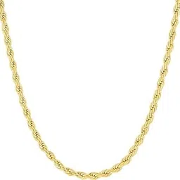 VIGHNESHWAR TRADERS Gold Plated 3mm Gold Rope Chain for Men & Women Diamond Cut Gold Chain Necklace Women & Necklace for Men(24 INCH)-image-32